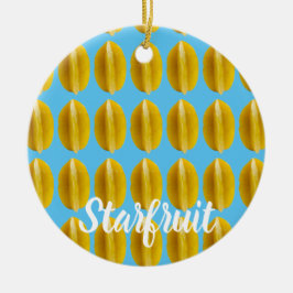 Starfruit Carambola Muster Frucht für Vegane Keramik Ornament
