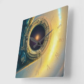 Stargate am Himmel Quadratische Wanduhr (Winkel)