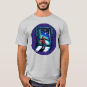 Stargazer beim Window Dreamy Pixel Art Night Sky T-Shirt (Vorderseite)