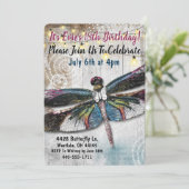 Stargazer Dragonfly zum Geburtstag Einladung (Stehend Vorderseite)