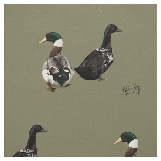 Stargazer Drake und seine Lady-Ente Stoff (Muster)