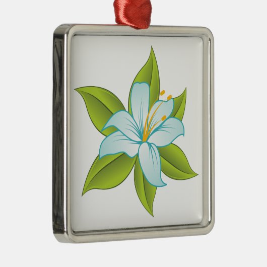 Stargazer Hellblau-Lilie-Dekoration Silbernes Ornament (Rechts)