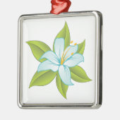 Stargazer Hellblau-Lilie-Dekoration Silbernes Ornament (Links)