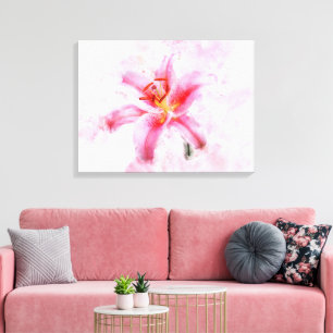 Stargazer-Lilie Aquarell - wb 01 Leinwanddruck