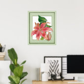 Stargazer-Lilie Botanisch Poster (Heimbüro)