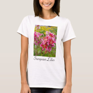Stargazer-Lilien-Blumen-T - Shirt
