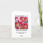 Stargazer-Lilien-Mitteilungskarten Karte (Rückseite)