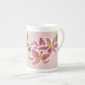 Stargazer Lilies Bone China Tasse (Vorderseite Rechts)
