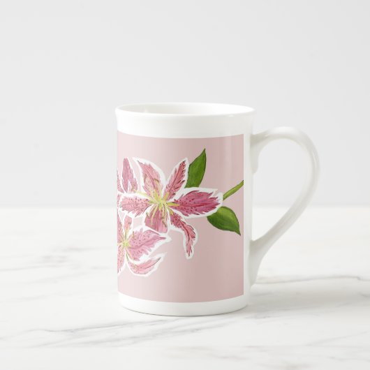 Stargazer Lilies Bone China Tasse (Rechts)