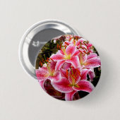 "Stargazer" Lilies Button (Vorne & Hinten)