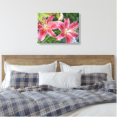 Stargazer Lilies Garden Leinwanddruck (Insitu (Schlafzimmer))