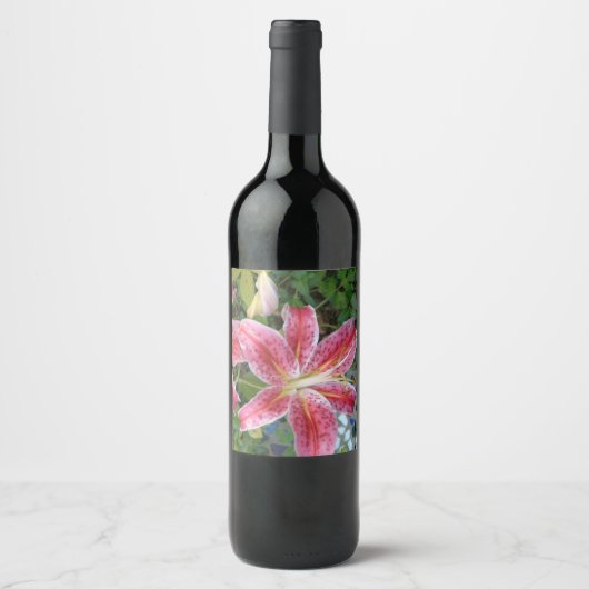 Stargazer Lilies Garden Weinetikett (Vorderseite)