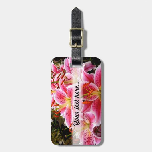 "Stargazer" Lilies Gepäckanhänger (Vorderseite vertikal)