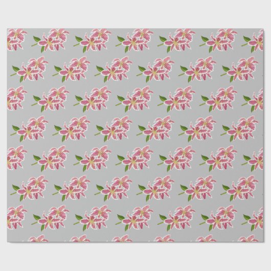 Stargazer Lilies Geschenkpapier (Flach)