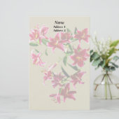 Stargazer Lilies Heart Wedding Products Briefpapier (Stehend Vorderseite)