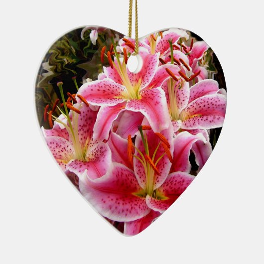 "Stargazer" Lilies Keramik Ornament (Rechts)