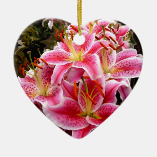 "Stargazer" Lilies Keramik Ornament