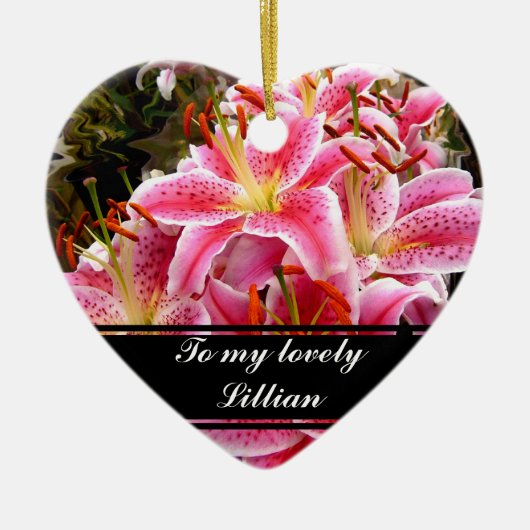 "Stargazer" Lilies Keramikornament (Vorne)