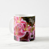 "Stargazer" Lilies Monogram Kaffeetasse (Vorderseite Links)