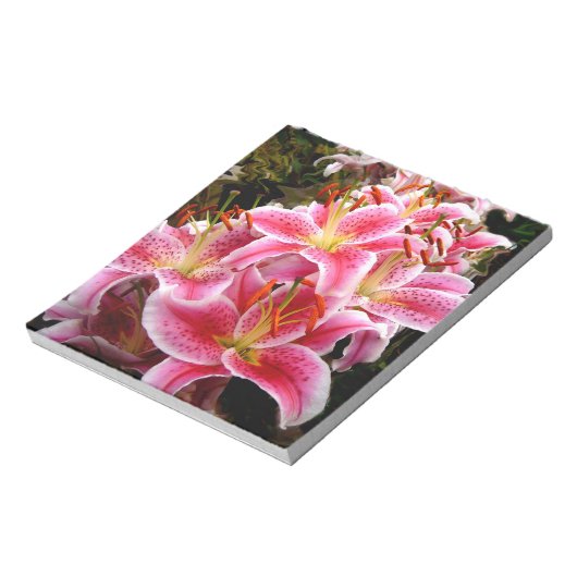 "Stargazer" Lilies Notizblock (Rotiert)