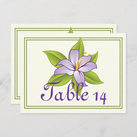 Stargazer lillac lila Hochzeitsfeier Tischnummer (Vorne/Hinten)