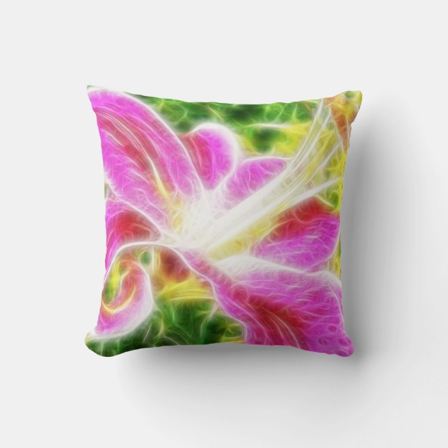 Stargazer Lily Abstrakt Floral Kissen (Vorderseite)