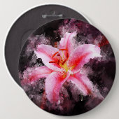Stargazer Lily Blume Aquarell - bb 01 Button (Vorne & Hinten)