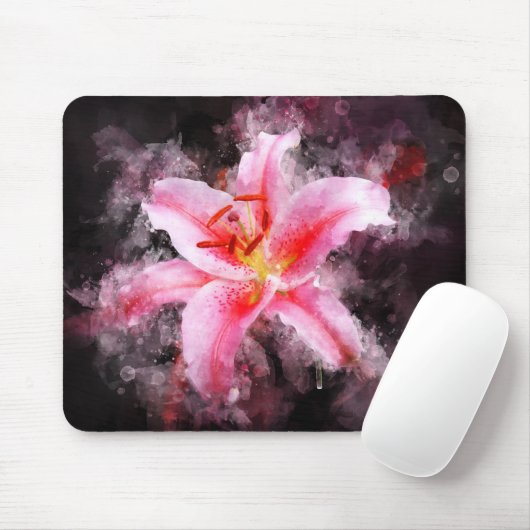 Stargazer Lily Blume Aquarell - bb 01 Mousepad (Mit Mouse)
