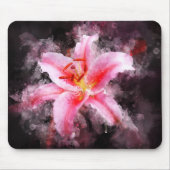 Stargazer Lily Blume Aquarell - bb 01 Mousepad (Vorne)