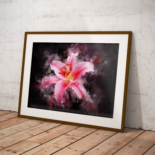 Stargazer Lily Blume Aquarell - bb 01 Poster