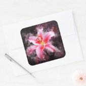 Stargazer Lily Blume Aquarell - bb 01 Quadratischer Aufkleber (Umschlag)