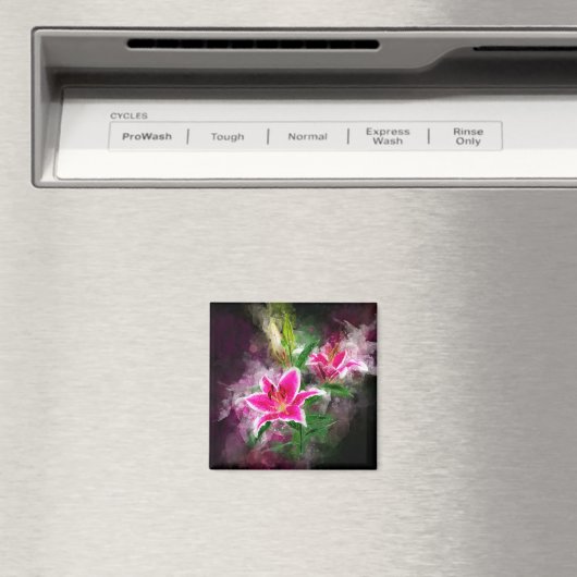 Stargazer Lily Blume Aquarell - bb 02 Magnet (In Situ (Geschirrspüler))