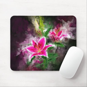 Stargazer Lily Blume Aquarell - bb 02 Mousepad