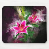 Stargazer Lily Blume Aquarell - bb 02 Mousepad (Vorne)