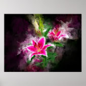 Stargazer Lily Blume Aquarell - bb 02 Poster (Vorne)