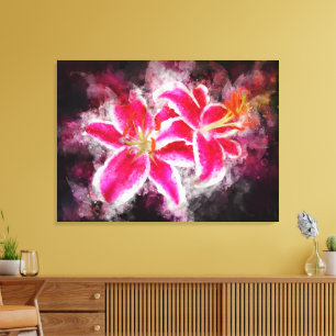 Stargazer Lily Blume Aquarell - bb 03 Leinwanddruck
