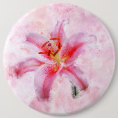 Stargazer Lily Blume Aquarell - wb 01 Button (Vorderseite)