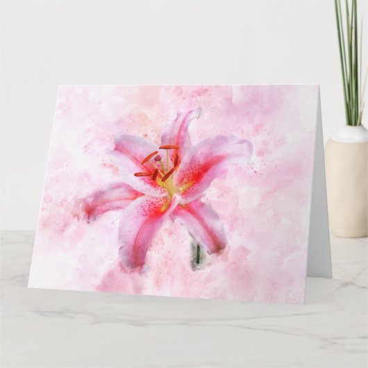 Stargazer Lily Blume Aquarell - wb 01 Dankeskarte (Vorderseite)
