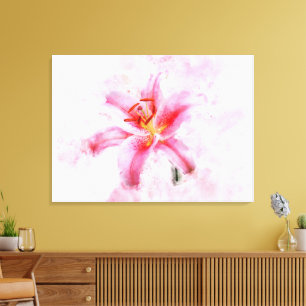 Stargazer Lily Blume Aquarell - wb 01 Leinwanddruck
