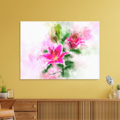 Stargazer Lily Blume Aquarell - wb 02 Leinwanddruck (Insitu (Wohnzimmer))