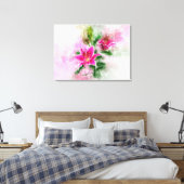 Stargazer Lily Blume Aquarell - wb 02 Leinwanddruck (Insitu (Schlafzimmer))