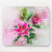 Stargazer Lily Blume Aquarell - wb 02 Mousepad (Vorne)