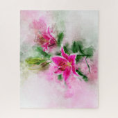Stargazer Lily Blume Aquarell - wb 02 Puzzle (Vertikal)