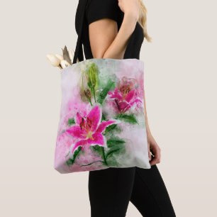 Stargazer Lily Blume Aquarell - wb 02 Tasche