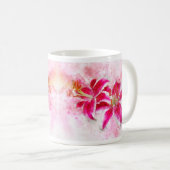 Stargazer Lily Blume Aquarell - wb 03 Kaffeetasse (VorderseiteRechts)