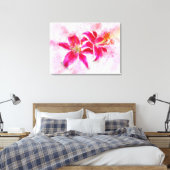 Stargazer Lily Blume Aquarell - wb 03 Leinwanddruck (Insitu (Schlafzimmer))