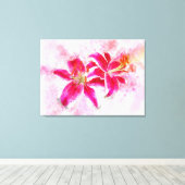 Stargazer Lily Blume Aquarell - wb 03 Leinwanddruck (Insitu (Holzboden))