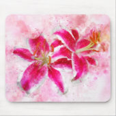 Stargazer Lily Blume Aquarell - wb 03 Mousepad (Vorne)