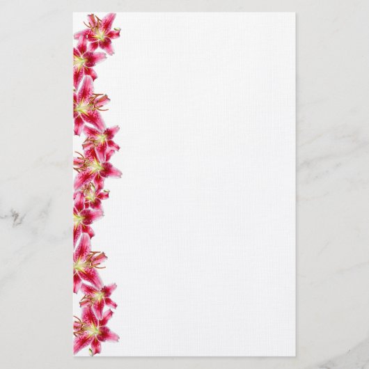 Stargazer Lily Border Stationspapier Briefpapier (Vorderseite)