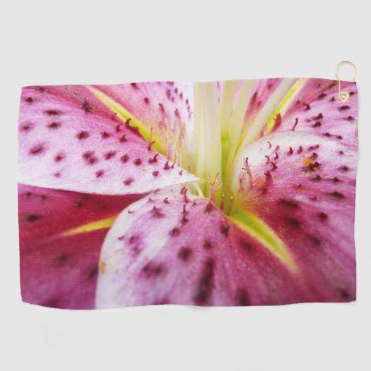 Stargazer Lily Bright Magenta Golfhandtuch (Horizontal)